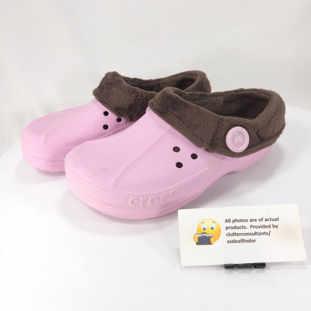 CROCS Light Pink and Dark Brown Women's Loafers